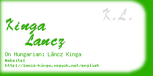 kinga lancz business card