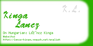 kinga lancz business card